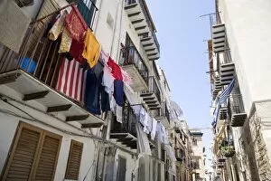 Images Dated 12th June 2007: A street in the town of Cefalu, Sicily, Italy, Europe