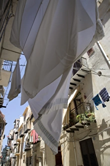 Images Dated 12th June 2007: A street in the town of Cefalu, Sicily, Italy, Europe
