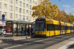 Dresden Prints: Streetcar in Dresden, Saxony, Germany, Europe