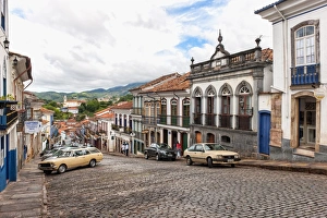 Minas Gerais Prints: Streets, Ouro Preto, UNESCO World Heritage Site, Minas Gerais, Brazil, South America