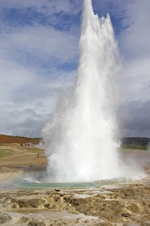 Northern Europe Prints: Strokkur Geyser erupting at Geysir