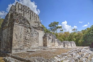 Campeche Prints: Structure VI, Chicanna, Mayan archaeological site, Late Classic Period, Campeche