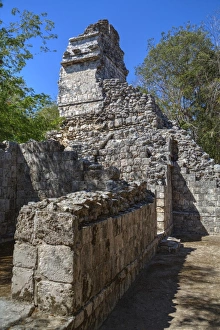 Campeche Prints: Structure VI, Hochob, Mayan archaeological site, Chenes style, Campeche, Mexico
