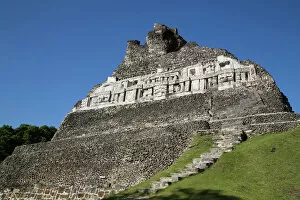 Ruined Gallery: Stucco Frieze, Castillo, Xunantunich Mayan Ruins, outside San Ignacio, Belize, Central