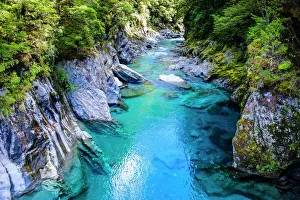 Turquoise Prints: The stunning Blue Pools, Hst Pass, South Island, New Zealand, Pacific