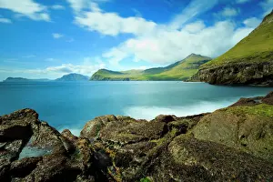 Stunning coastal scenery with the Vagafjordur and Streymoy Island in the background