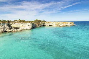 Panoramas Prints: Stunning coastal view at Faraglioni di Sant Andrea in Salento