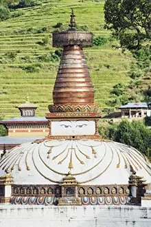 Images Dated 5th October 2009: Stupa with Buddha eyes, Punakha, Bhutan, Asia