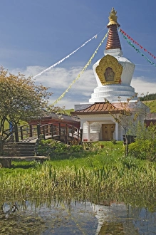 Dumfries Galloway Prints: The Stupa from the Peace Garden