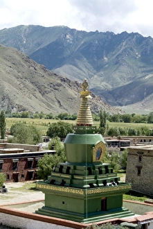 Samye Prints: Stupa, Samye Monastery, Tibet, China, Asia