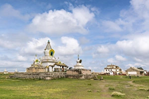 Mongolian Prints: Stupas and buildings in Erdene Zuu Monastery, Harhorin, South Hangay province, Mongolia