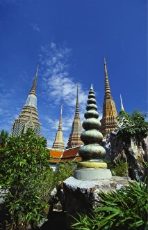 Wat Pho Prints: Stupas at the Temple of the Reclining Buddha, Bangkok, Thailand