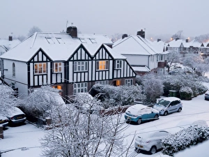 Surrey Prints: Suburban houses in winter, Surrey, England, United Kingdom, Europe