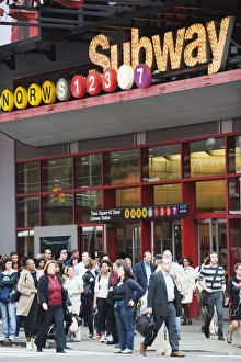 Images Dated 12th May 2009: Subway sign in Times Square, Manhattan, New York City, New York, United States of America