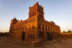 Niger Prints: Sudano-Sahelian architectural style mosque in Yamma, Sahel, Niger, Africa