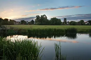 Norfolk Prints: Sudbury Water Meadows at dawn, Sudbury, Suffolk, England, United Kingdom, Europe
