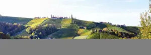 Styria Prints: Suedsteirische Weinstrasse, Southern Styria wine route in autumn, Styria, Austria, Europe