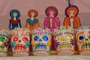 Images Dated 30th October 2008: Sugar skull decorations for the Day of the Dead festival, San Miguel de Allende