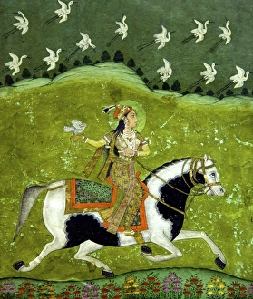 Archaeological Museum Prints: Sultan Razia of Delhi, 18th century, Archaeological Museum, Red Fort, Delhi, India, Asia