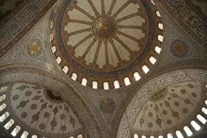 Sultanahmet mosque ceiling, Istanbul, Turkey, Europe