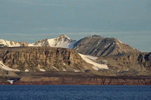 Sea Cliffs Prints: Summer reveals cliffs and mountains, Kongsfjorden, Svalbard, Arctic, Norway