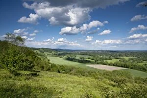 Images Dated 29th May 2007: Summer view east along The Surrey Hills, from White Down, Dorking in the distance