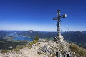 Landscape Shot Prints: Summit cross on Rettenkogel with Wolfgangsee