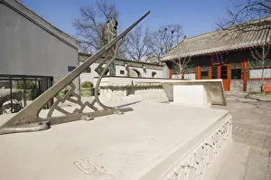 Sun Dials Prints: A sun dial at The Ancient Observatory Museum designed in the 17th