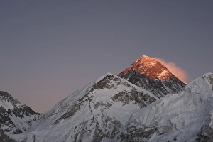 Stereotypically Nepalese Prints: Sun sets on Mount Everest seen from Kala Patar, Khumbu, Himalayas, Nepal, Asia