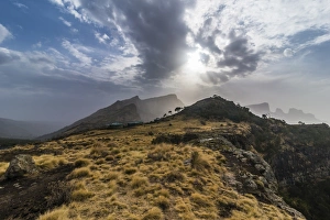 Meteorological Prints: Sun setting over the Simien Mountains National Park, UNESCO World Heritage Site, Debarq