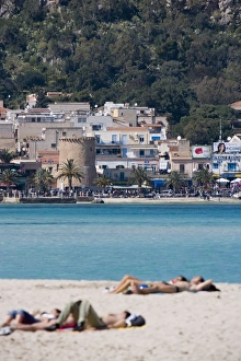 Five People Prints: Sunbathers on beach