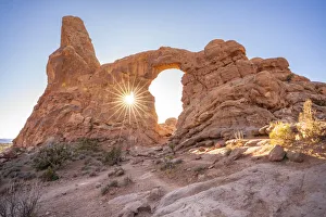Moab Prints: Sunburst through Turret Arch, Arches National Park, Utah, United States of America