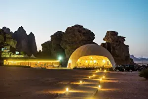 Historical Site Prints: Suncity Camp in the desert of Wadi Rum, UNESCO World Heritage Site, Jordan, Middle East