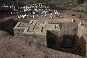 Celebrating Prints: Sunday Mass is celebrated at the rock-hewn church of Bet Giyorgis (St. George)