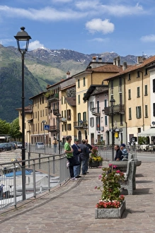 Lombardia Prints: Sunday morning meeting, Domaso, Italian Lakes, Lombardy, Italy, Europe