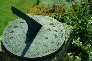 Time Prints: Sundial on plate of slate inscribed Noiseless falls the foot of time that only treads on flowers 1905