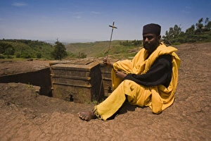 The Sunken Rock Hewn church of Bet Giyorgis (St George), Lalibela, Northern Ethiopia