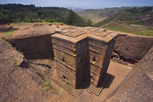 The Sunken Rock Hewn church of Bet Giyorgis (St George), Lalibela, Northern Ethiopia
