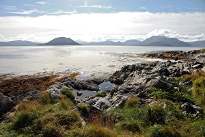 North Norway Prints: Sunlit rocks and foreshore, Helgoy