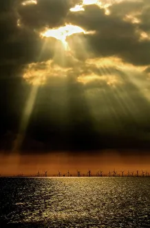 Wind Power Prints: Sunrays from Walney Island on the Cumbrian Coast