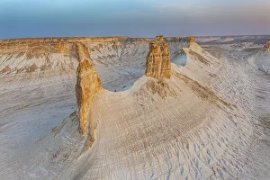 Sunrise over Bozzhira Canyon, Ustyurt plateau, Mangystau, Kazakhstan, Central Asia, Asia