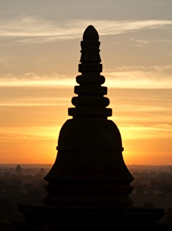 Bagan Prints: Sunrise in the Buddhist temples of Bagan (Pagan), Myanmar (Burma), Asia