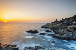 Stupa Prints: Sunrise, Busan, South Korea, Asia
