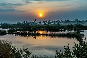 Senegal Prints: Sunrise in the Casamance, Senegal, West Africa, Africa