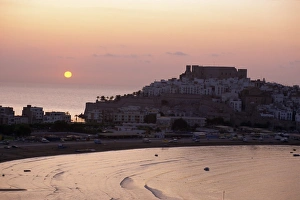 Peniscola Prints: Sunrise over the citadel and castle