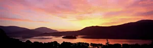 Sunrise over Derwentwater from Catbells, near Keswick, Lake District, Cumbria