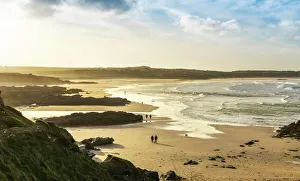 Sunrise at Gwithian Beach, Cornwall, England, United Kingdom, Europe