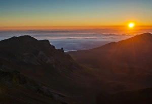 Glowing Prints: Sunrise above Haleakala National Park, Maui, Hawaii, United States of America, Pacific