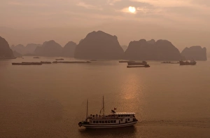 Halong Bay Prints: Sunrise at Halong Bay, UNESCO World Heritage Site