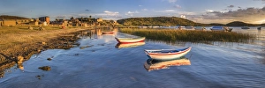Bolivian Prints: Sunrise in the harbour at Challapampa village